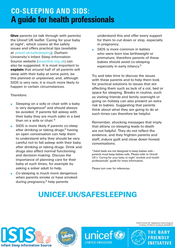 unicef safe sleeping