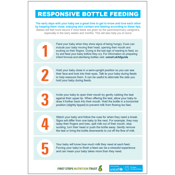 Infant formula and responsive bottle feeding Baby Friendly Initiative