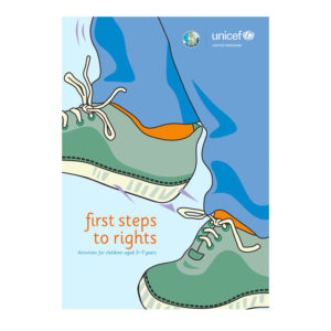 Cover of First Steps to Rights Booklet showing two drawn feet