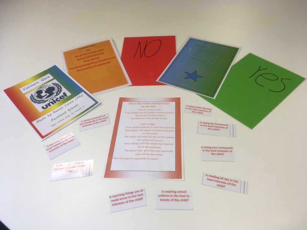 Corners Quiz Rights Respecting Schools Award