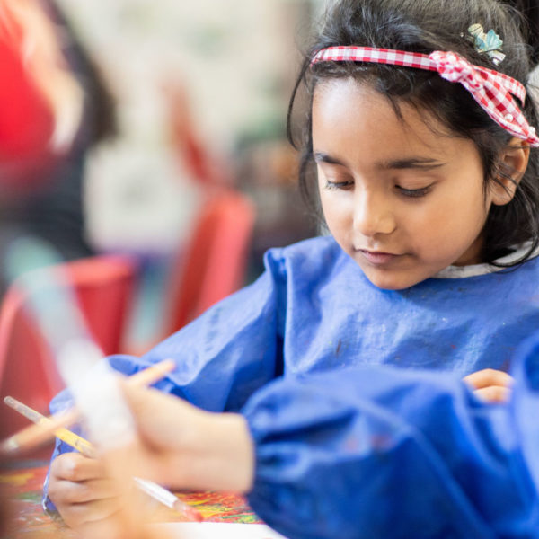 Pupils doing arts activities