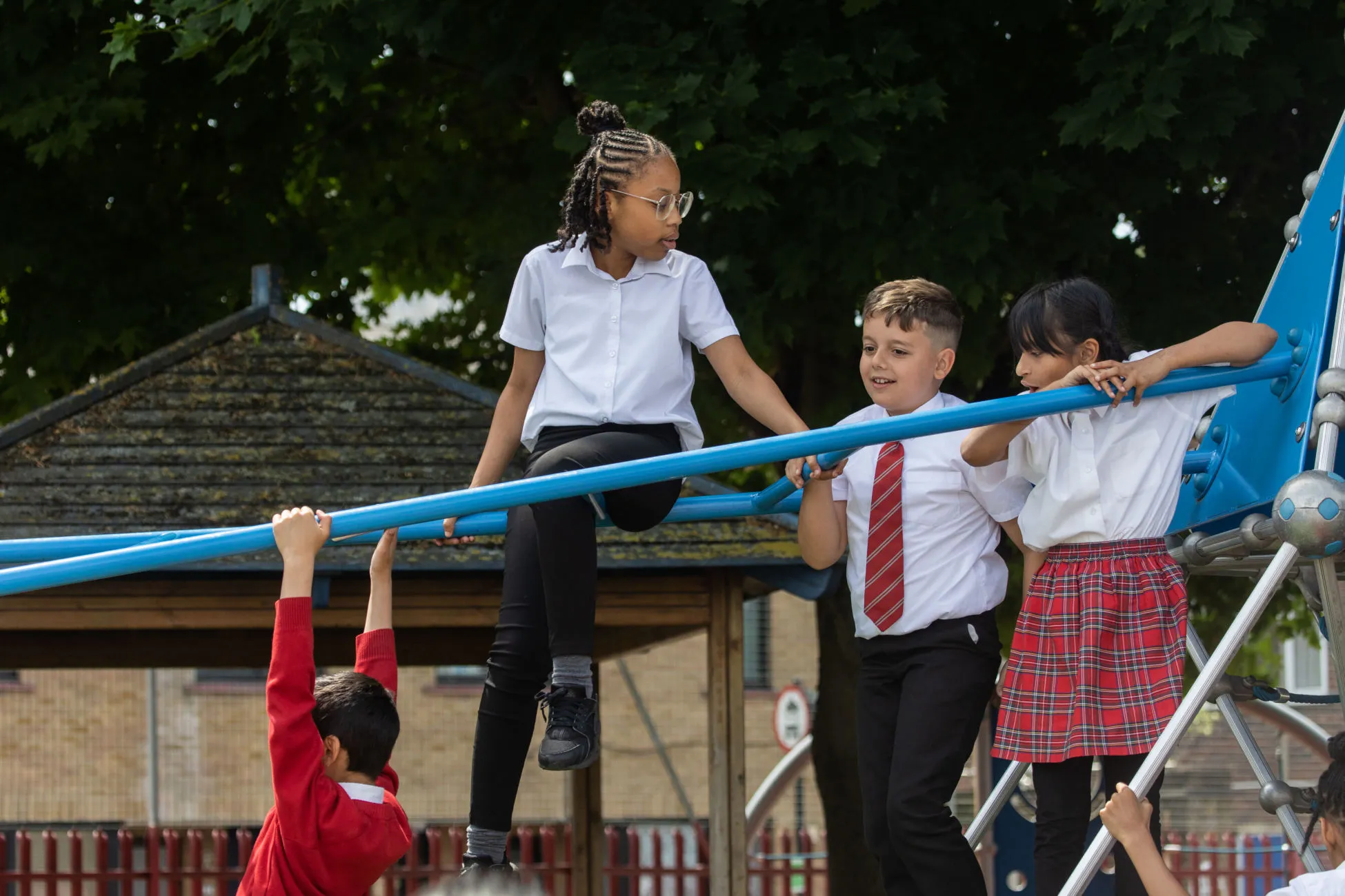 Children playing at a school playground