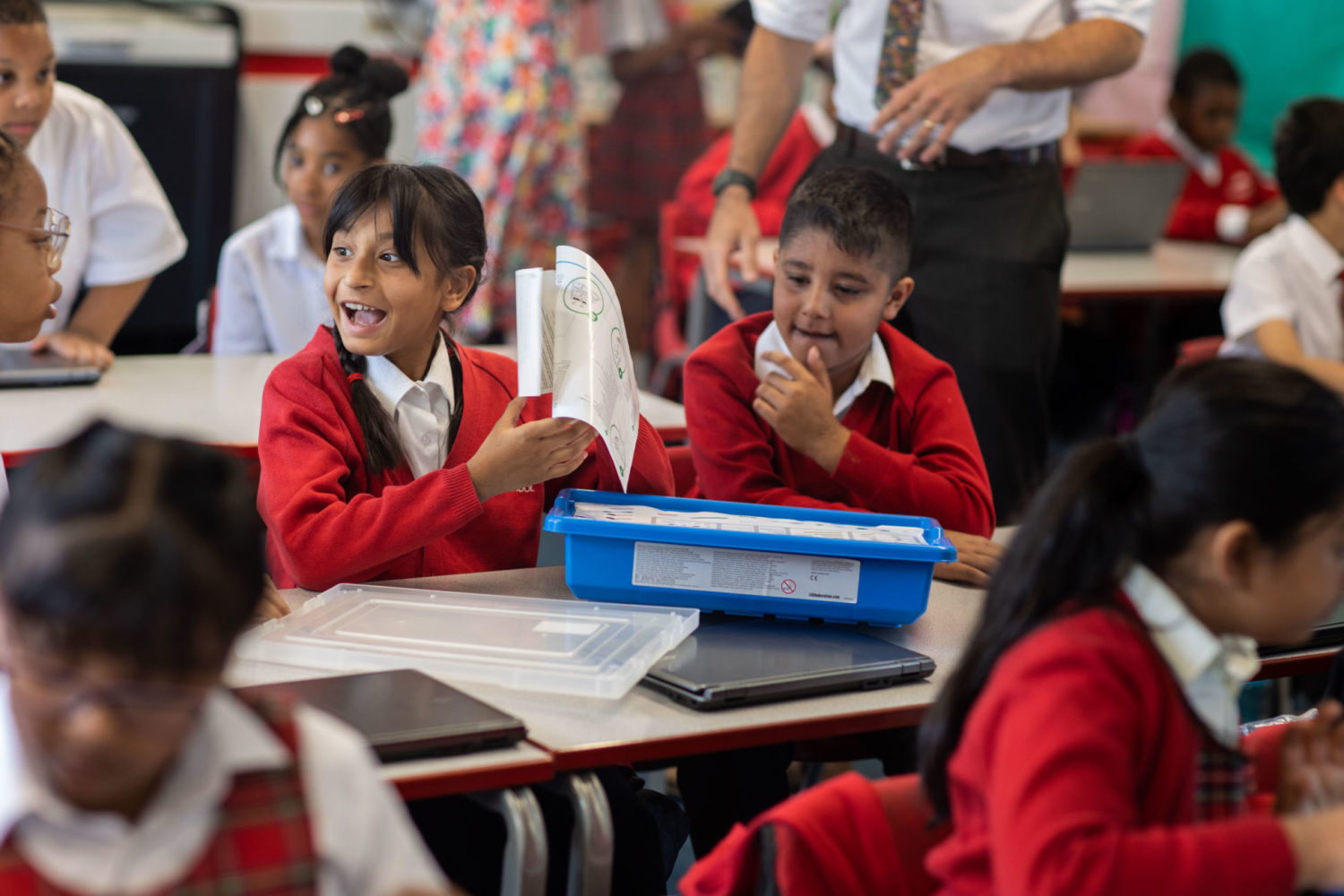 Pupils in class working on an activity