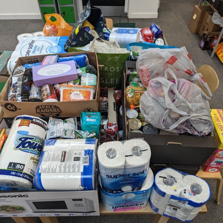 Food bank collections organised as part of the Alexandra Primary School students work on eliminating food poverty.