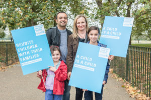 Supporters at the welcome refugees march, London 2016.