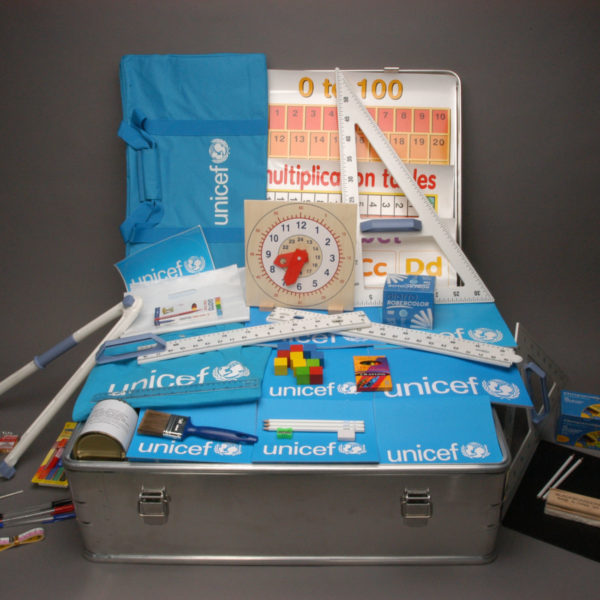 An open school-in-a-box kit.