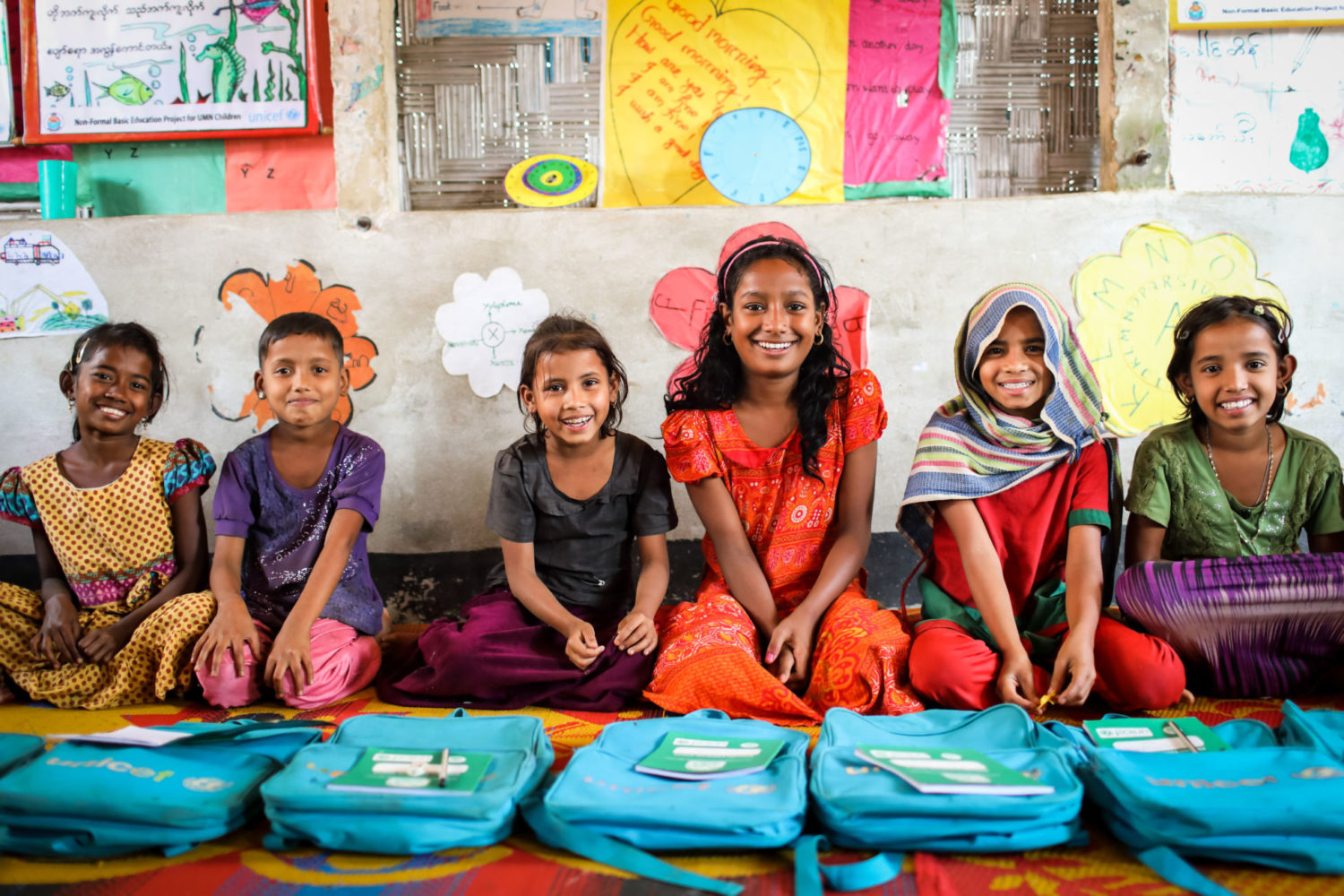 Raheema* (10) is studying at a Unicef Child Learning Cemtre, Balukhali 1 refugee camp Bangladesh.