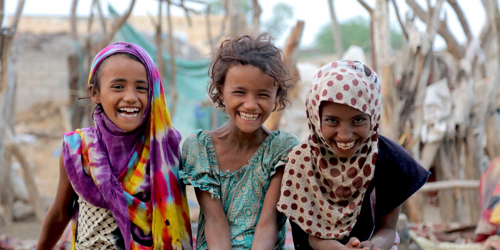 Saba'a's sister with her friends. Saba'a was treated in the Unicef-supported Therapeutic Nutrition Centre for severe malnutrition and complications of fever and diarrhea and was fighting for her life due to malnutrition and the disastrous war conditions that cast a shadow over all areas of the country. Saba'a received treatment in the centre and on the third day she began to improve. Diarrhea and fever stopped and her cough improved.