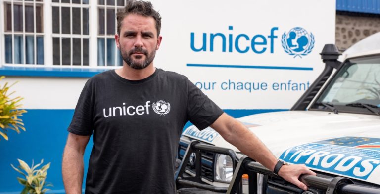 Unicef UK High Profile Supporter Levison Wood at the UNICEF head office in Goma, in the Democratic Republic of the Congo (DRC)