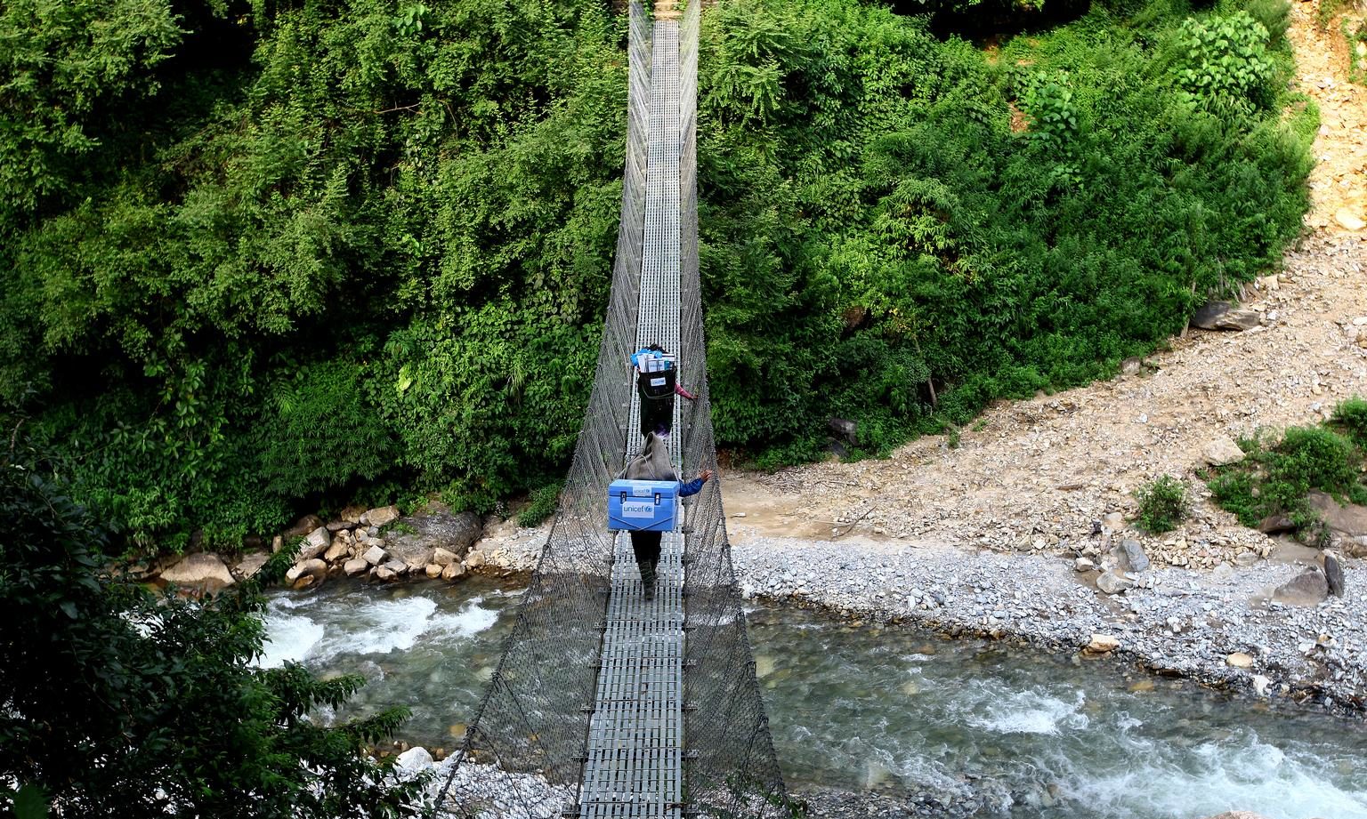 Crossing bridge to transport Covid-19 vaccine