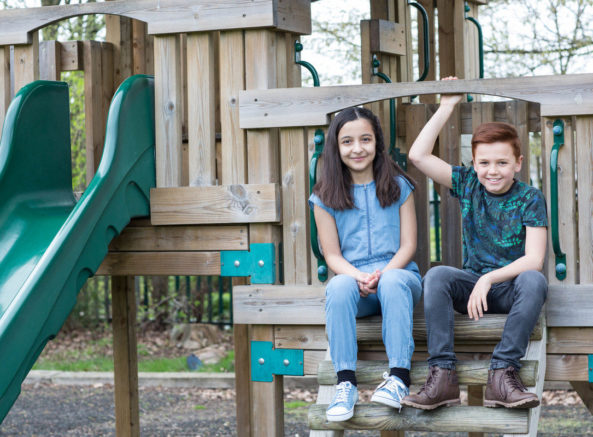 Children in a playground in the UK.