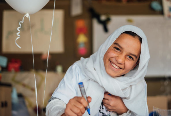 Girl in Jordan in a UNICEF-supported centre. UNICEF/Al-Safadi