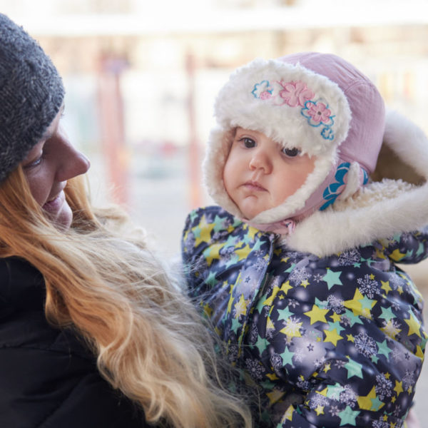 Small child with winter clothes