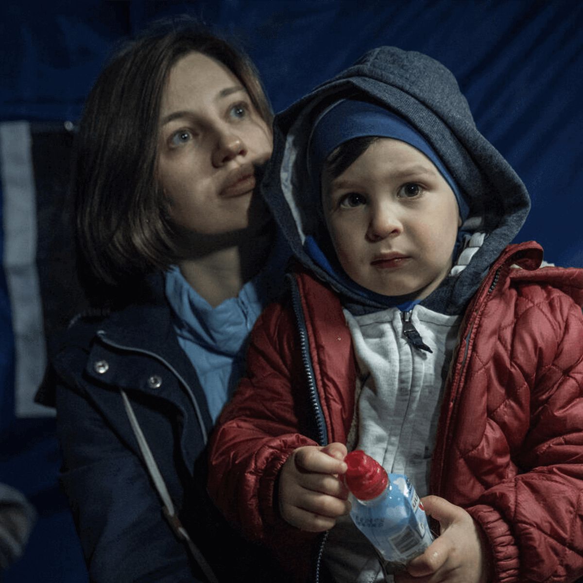 Xenia and her two year old son Marc flee Ukraine to seek safety in Romania