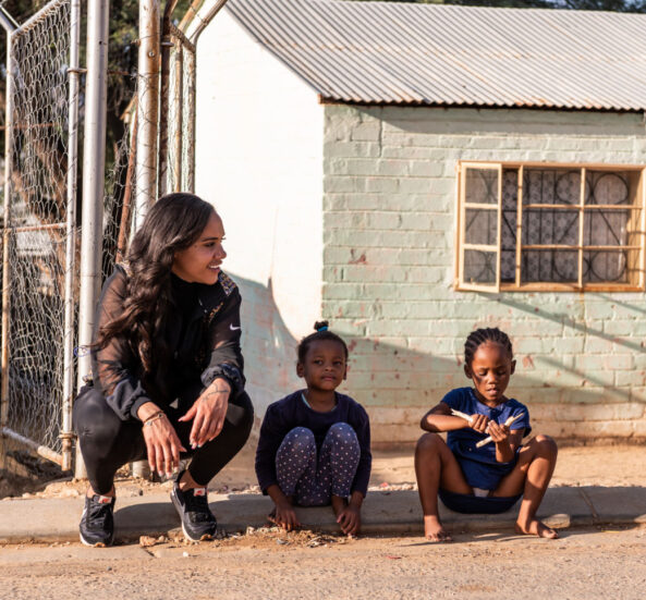 Alex Scott in Namibia with UNICEF