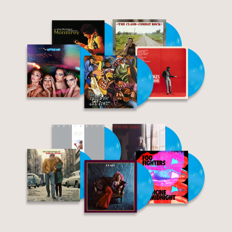 Selection of Blue Vinyl albums available to win