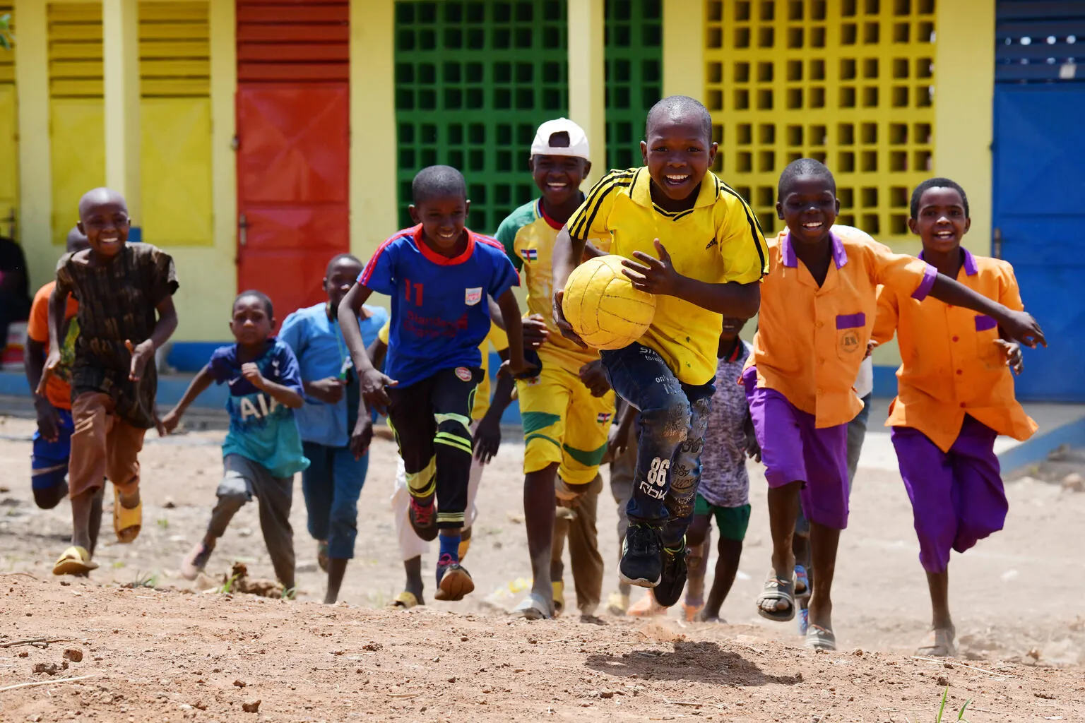 Children at the playground of a primary school in East Cameroon.