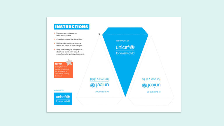 Decorate your fundraising with our bunting template