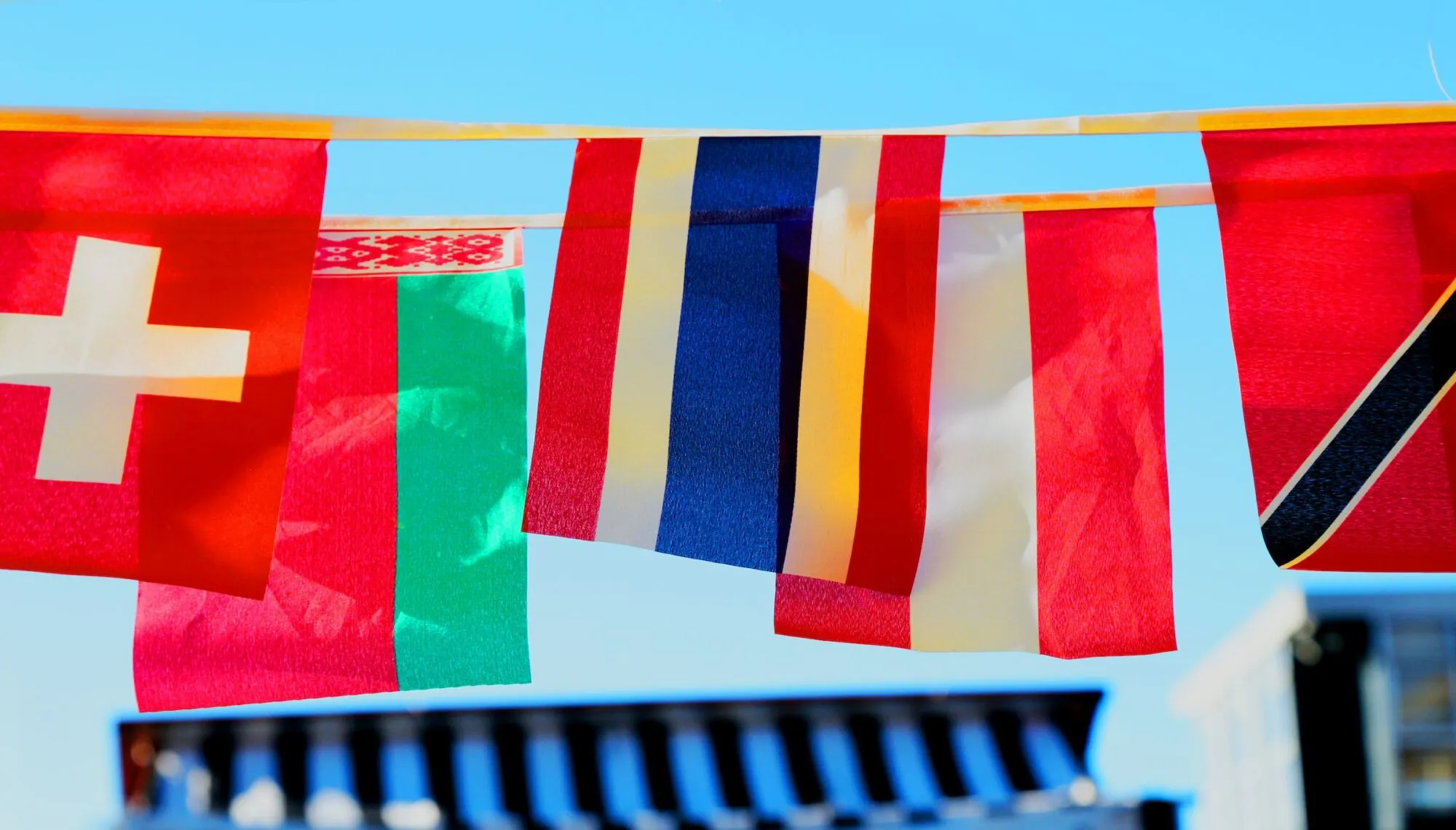 World flags on bunting