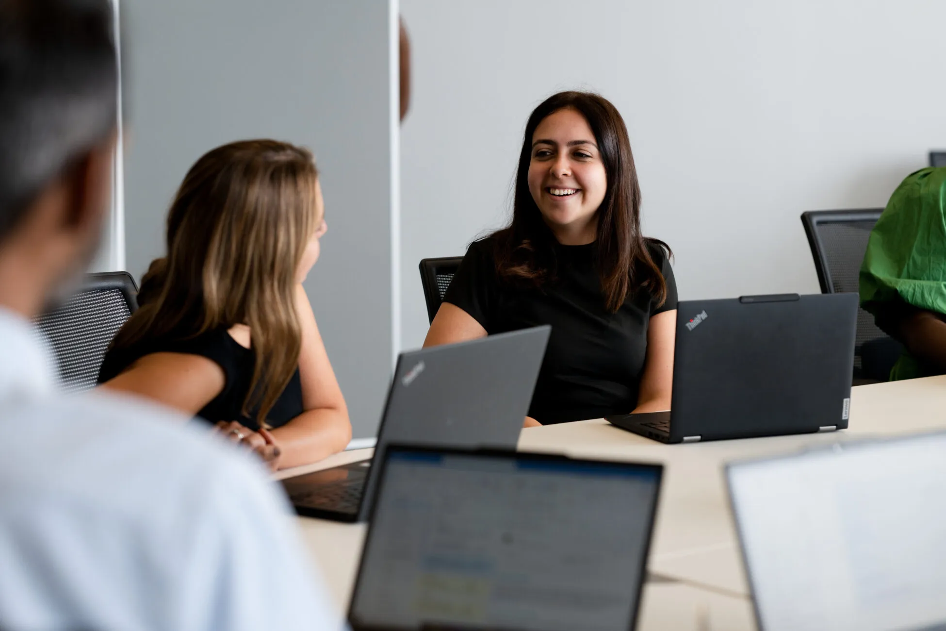 two colleagues talking