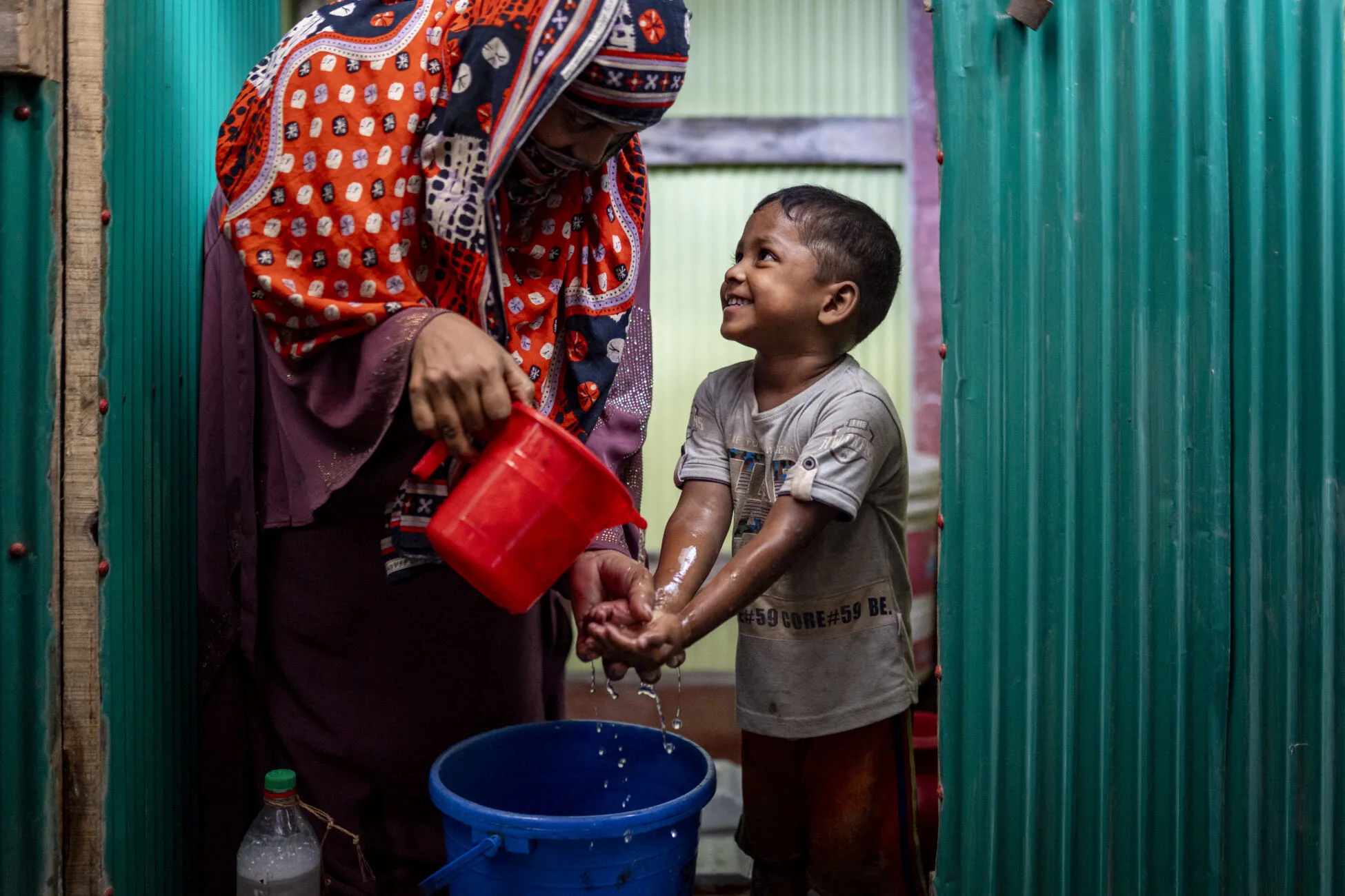 27-year-old Shahida with her son. Bagerhat district, Bangladesh